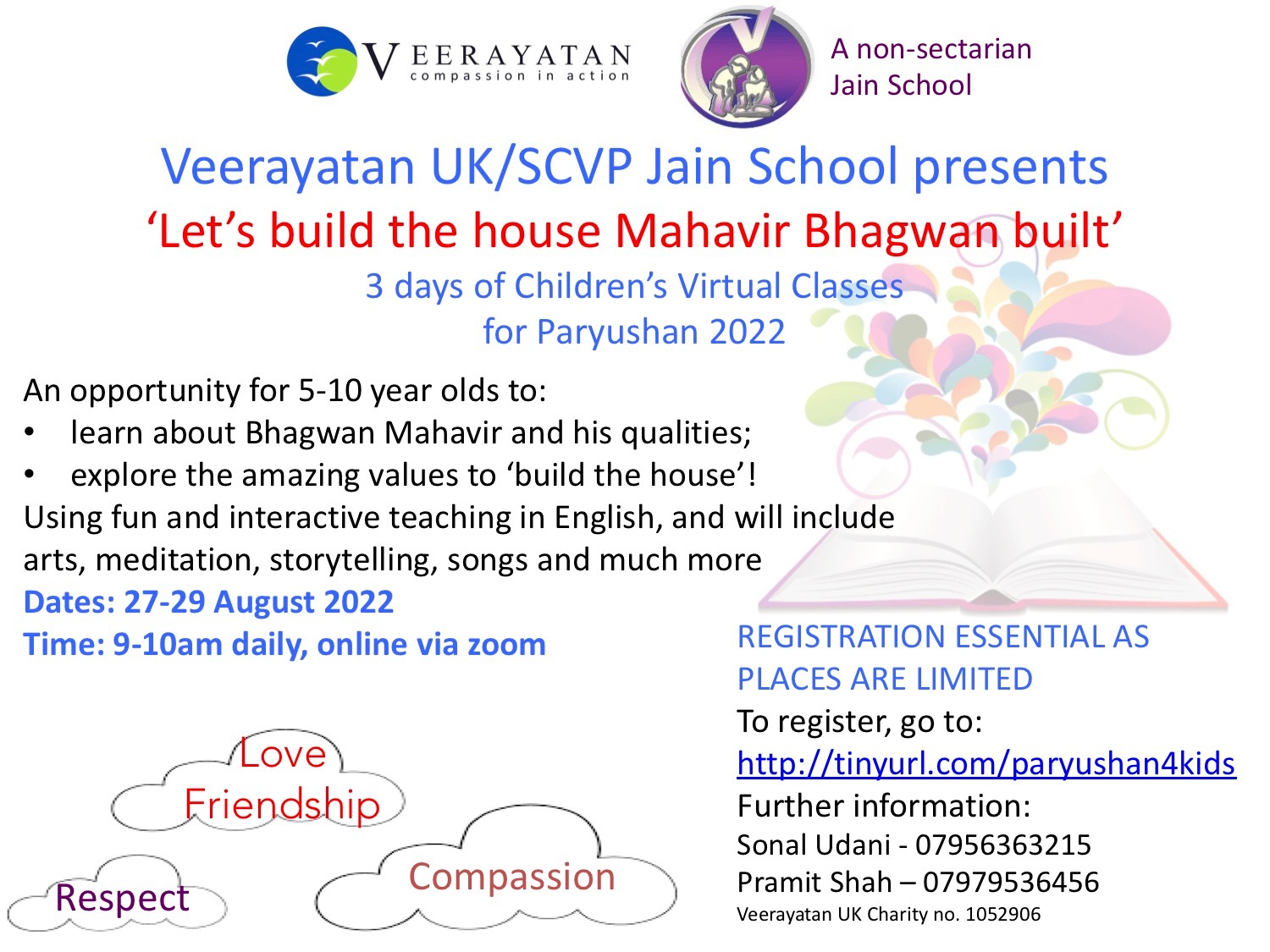 Paryushan for Kids: 27 August to 29 August