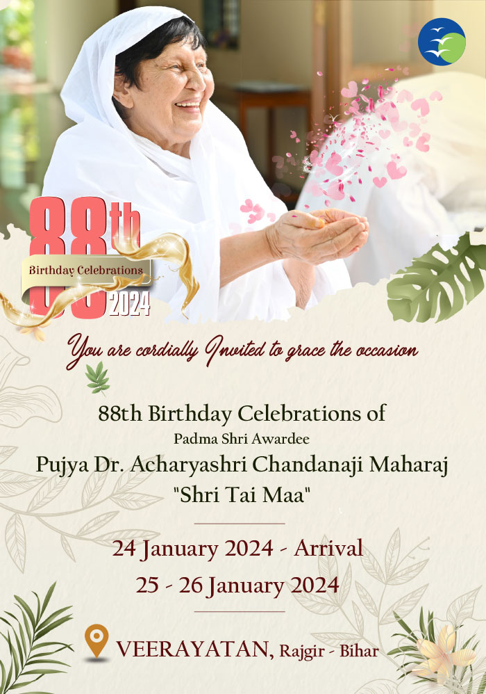 Pujya Tai Ma’s 88th Birthday celebrations in Rajgir